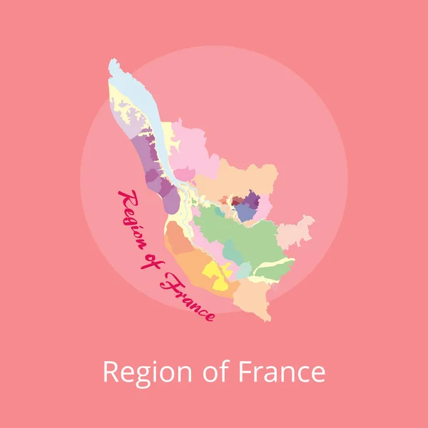 Περιοχή του χάρτη της Γαλλίας με σημάδια του καλύτερο οινοποιείο — Διανυσματικό Αρχείο
