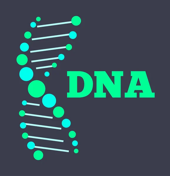 DNA affisch med rubrik, vektorillustration — Stock vektor