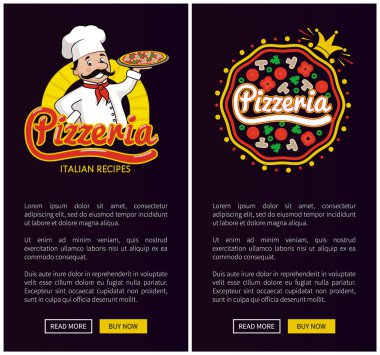 Pizzacı İtalyan tarifi Set vektör çizim