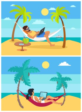 Kadın serbest ve Set vektör çizim dostum