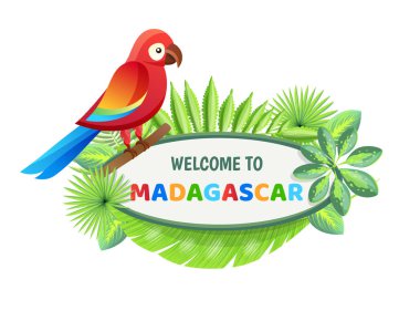 Madagaskar Poster vektör çizim hoş geldiniz