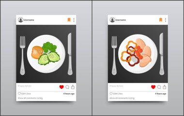 Koleksiyon Instagram vektör çizim üzerinde mesaj