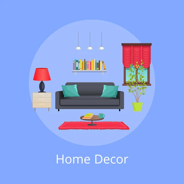 Home Decor vzorku, světlý interiér, barevné karty — Stockový vektor