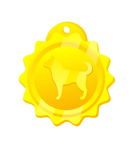 Medalha de Ouro para a Ilustração do Vetor Arredondado do Cão —  Vetores de Stock