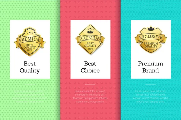 Meilleur choix de qualité Premium Marque Golden Label Set — Image vectorielle