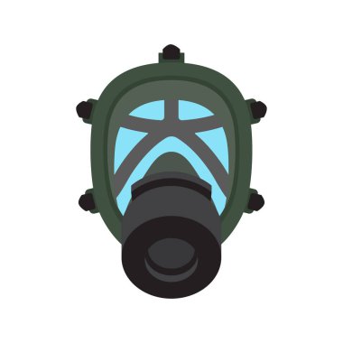 Gaz maskesi izole düz vektör simgesi