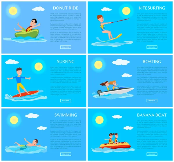 Çörek Ride ve Kitesurfing vektör çizim ayarla