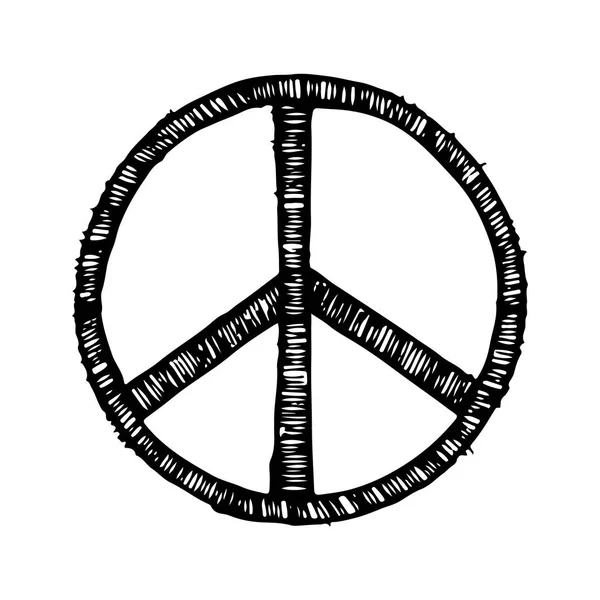 Symbole hippie fait de coups de pinceau vecteur — Image vectorielle