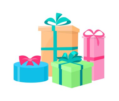 Yay sarma renkli tarafından dekore edilmiş kartonlar kümesi