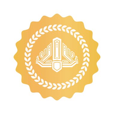 Taç defne çelengi altın Kraliyet mührü üzerinde içinde