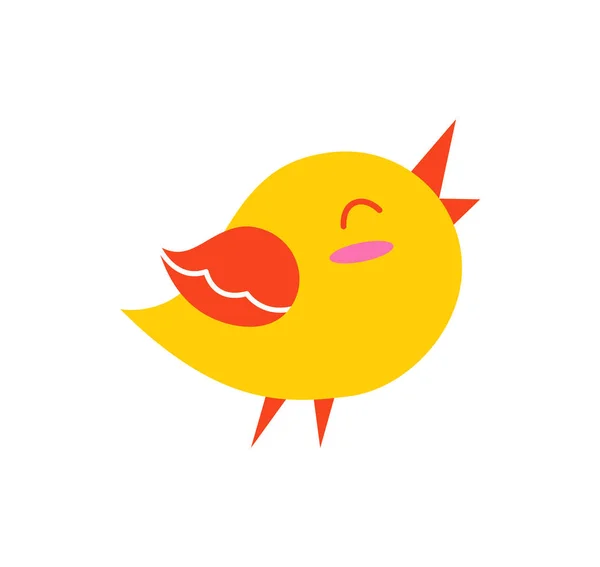 Bird in Good Mood Criatura Vetor Ilustração — Vetor de Stock