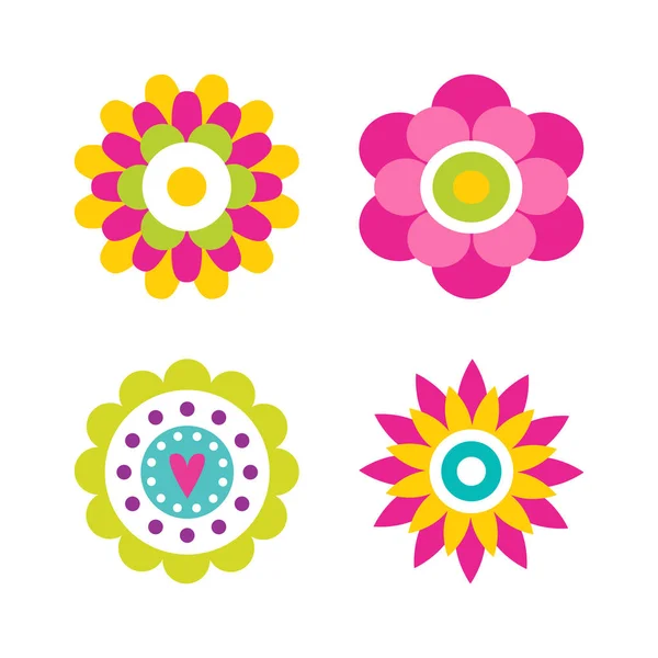 Blommor i Blossom samling vektorillustration — Stock vektor