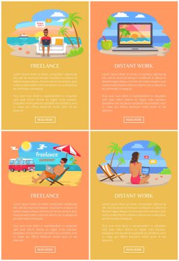 Uzak iş ve serbest parlak afiş ayarla