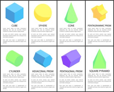 Küp ve küre posterler vektör çizim ayarla