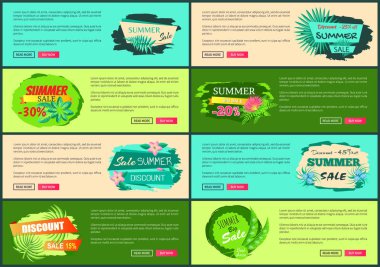 Basma düğmelerini Promo grubu ile tropikal banner koymak