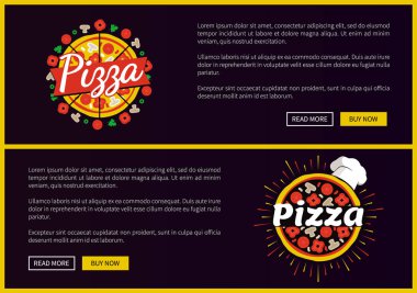 Pizza Restoran promosyon Internet sayfaları kümesi