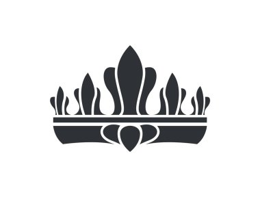 Taç siluet fikir Closeup vektör çizim