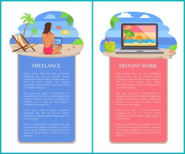 Serbest ve uzak çalışma dikey afiş kümesi