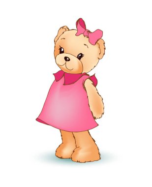 Mütevazı kadın oyuncak ayı, vektör çizim