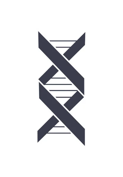 DNA Deoxyribonucleic Acid Chain Logo Design Icon — Stock Vector