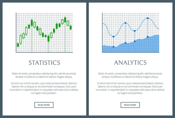 Estatísticas e Análise Dois Bright Info Posters —  Vetores de Stock