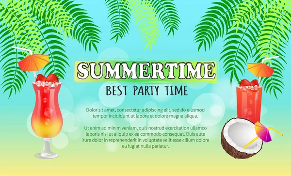 Mejor tiempo de fiesta de verano Vector Ilustración — Vector de stock