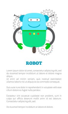 Tekerlek antenler Promo afiş üzerinde büyük Robot