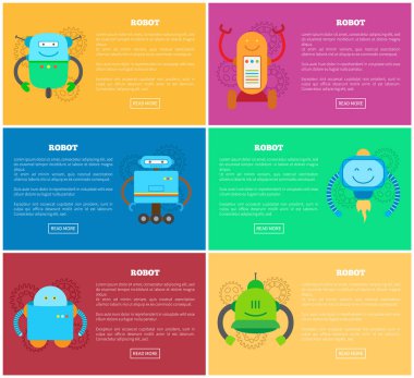 Robot ve sayfaları Web koleksiyonu vektör çizim