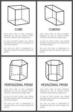 Küp ve Cuboid, Pentagonal ve altıgen prizmalar
