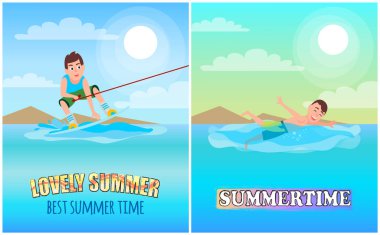 Güzel yaz saati, renk vektör çizim en iyi