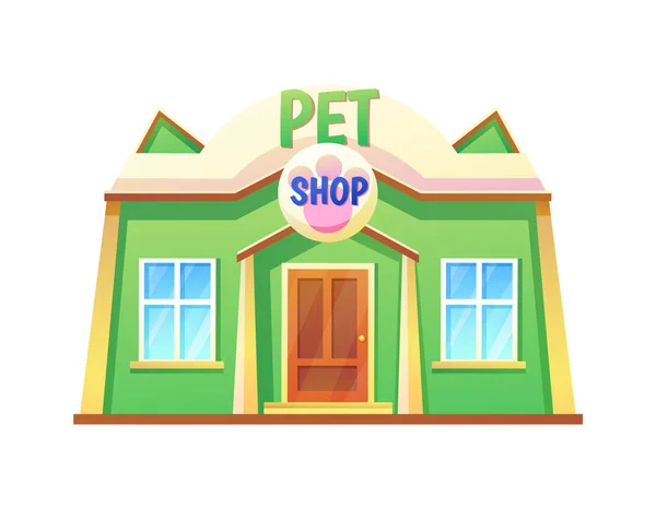 Tienda de mascotas con mascotas, ilustración vectorial — Vector de stock