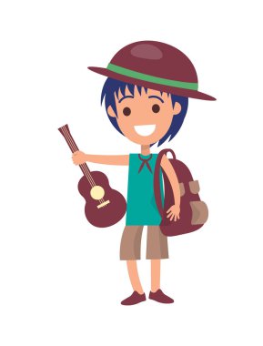 Neşeli izci beyaz illüstrasyon izole