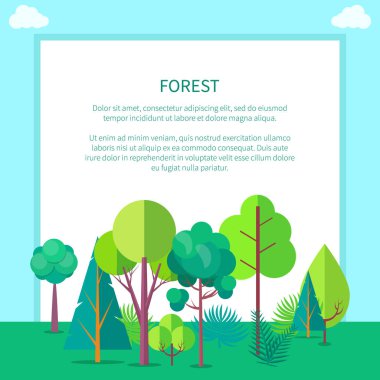 Ağaçlar ve çalılar ile orman vektör Web Banner