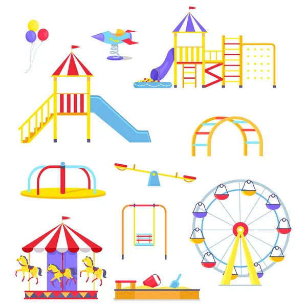 Attractions de jeux pour enfants Illustrations — Image vectorielle