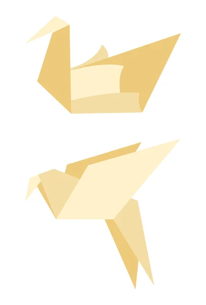 Origami uccello fatto di carta vettoriale illustrazione — Vettoriale Stock
