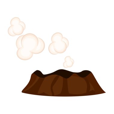 Buhar veya beyaz bulutlar ile volkanın uyku