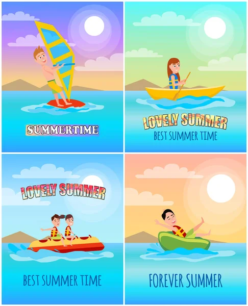 Summertime Lovely Collection Ilustração vetorial —  Vetores de Stock