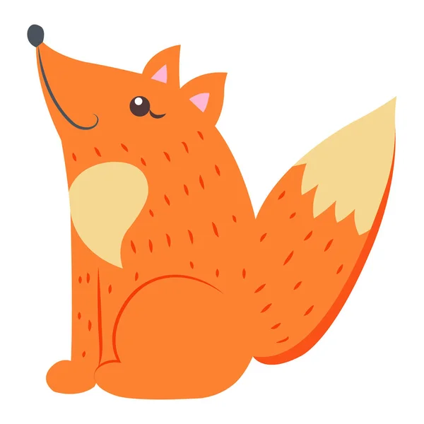 Sticker ou icône vectoriel plat de bande dessinée de renard mignon — Image vectorielle