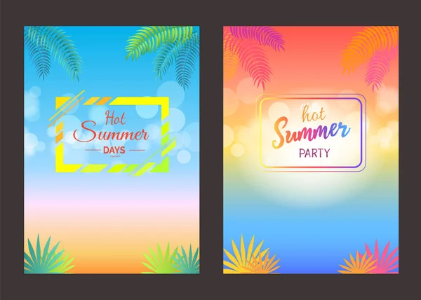 Hello Summer Days Poster promocional con texto — Vector de stock