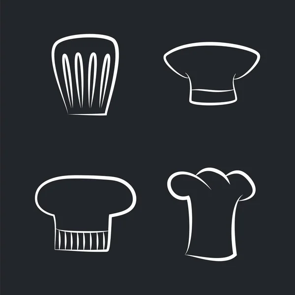 Headwear Itens de Chef Staff, Padaria ou Fogão Café — Vetor de Stock