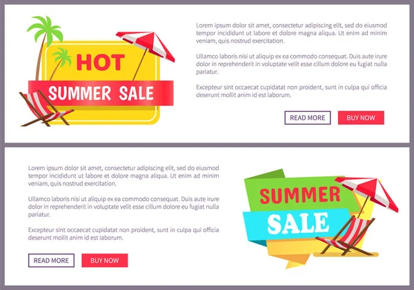 Het sommar REA Internet Banners mallar Set — Stock vektor