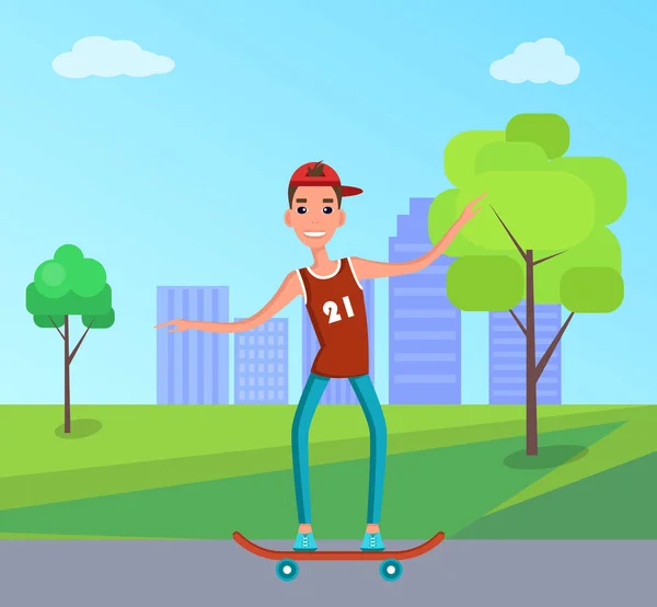 Skateboard adolescent Illustration vectorielle Skater — Image vectorielle