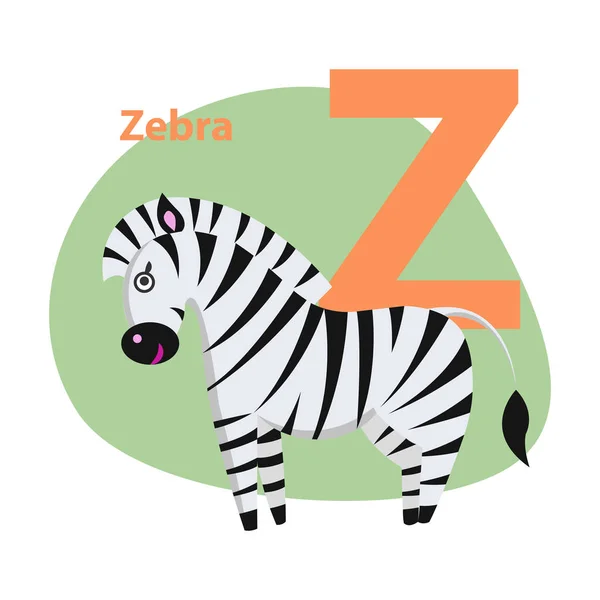 Dierentuin Abc brief met schattige Zebra Cartoon Vector — Stockvector