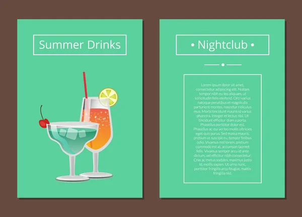 Nyári éjszakai ital reklám plakát alkohol — Stock Vector