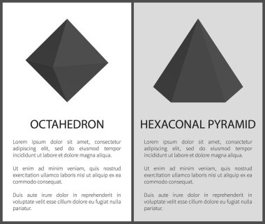 Octahedron altıgen piramit vektör çizimler