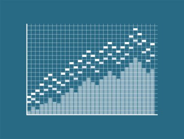 Diyagram şablonu, Squred ekran, mavi zemin