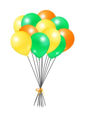 Sarı ve yeşil grup helyum renk hava balonu