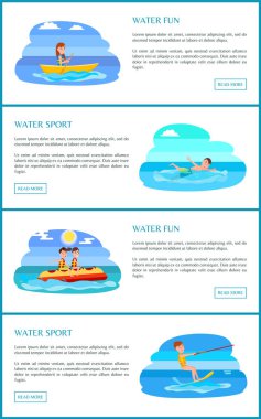 Su eğlenceli ve spor Web sayfaları vektör çizim