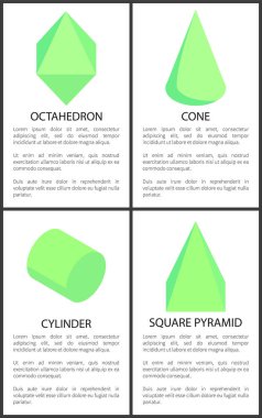 Octahedron konik silindir kare piramit rakamlar