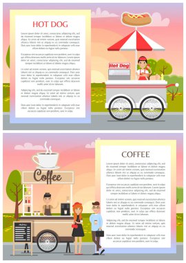 Sosisli sandviç ve kahve tezgahları şirin Mobil gıda mağazaları